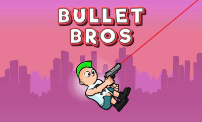 character flying up due to the recoil force of the shot in Bullet Bros