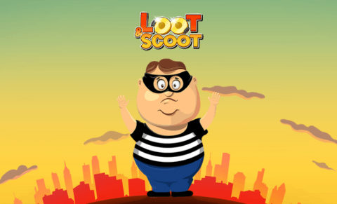 The main character is about to enter Loot and Scoot