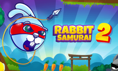 cute ninja rabbit with unique hook in Rabbit Samurai 2