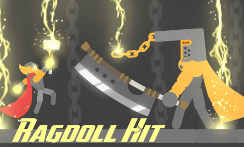 2 characters with weapons are facing each other in Ragdoll Hit