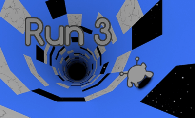 Runner running in a rotating six-sided tunnel in Run 3